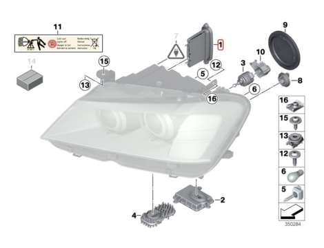 NEW OE XENON LED BIX MODULE TMS DRIVER BMW X3 F25 7316211 , 7316182 - 3